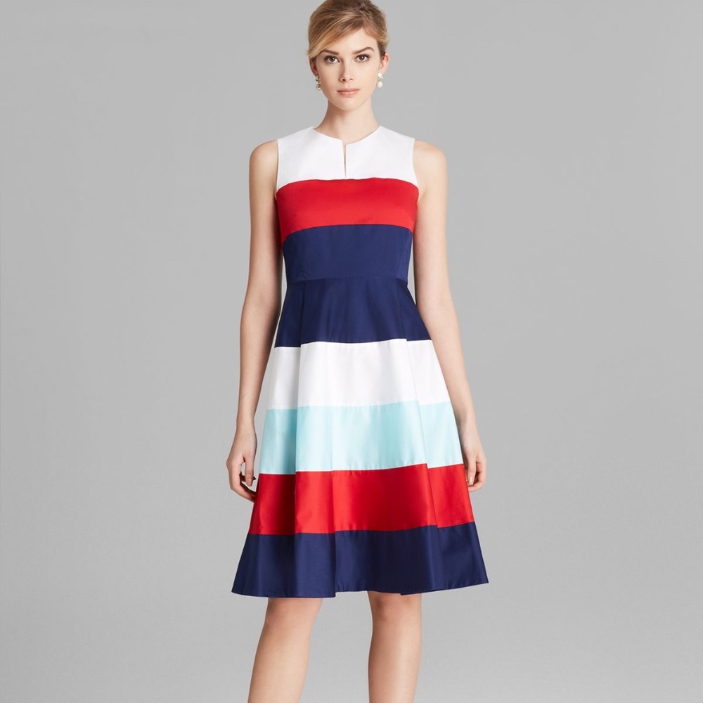 Kate Spade Corley Dress, Americana, Fourth of July, Red White Blue (STAINED)